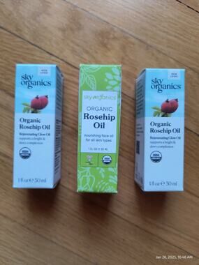3 Sky Organics Rosehip Oil Organic Rejuvenating Glow Oil Bright Complexion 1flo